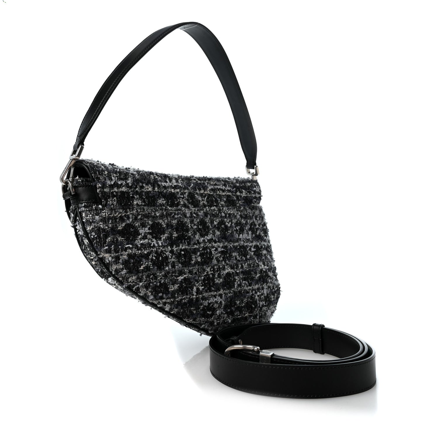 Tweed Saddle Bag Dark Blue
