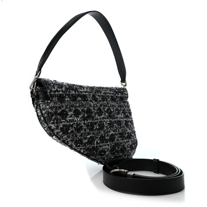 Christian Dior Tweed Saddle Bag Dark Blue 2 of 8