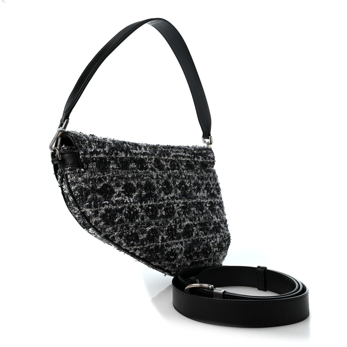 Tweed Saddle Bag Dark Blue