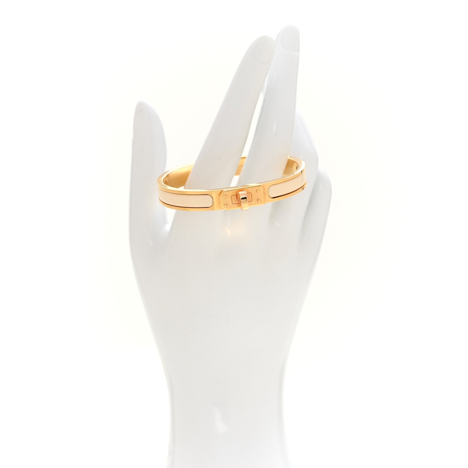 Hermes Enamel Mini Clic Kelly Bracelet Creme 2 of 4