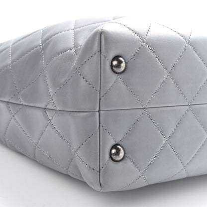 Chanel Calfskin Quilted Large Shopping In Chains Tote Light Grey 8 of 15