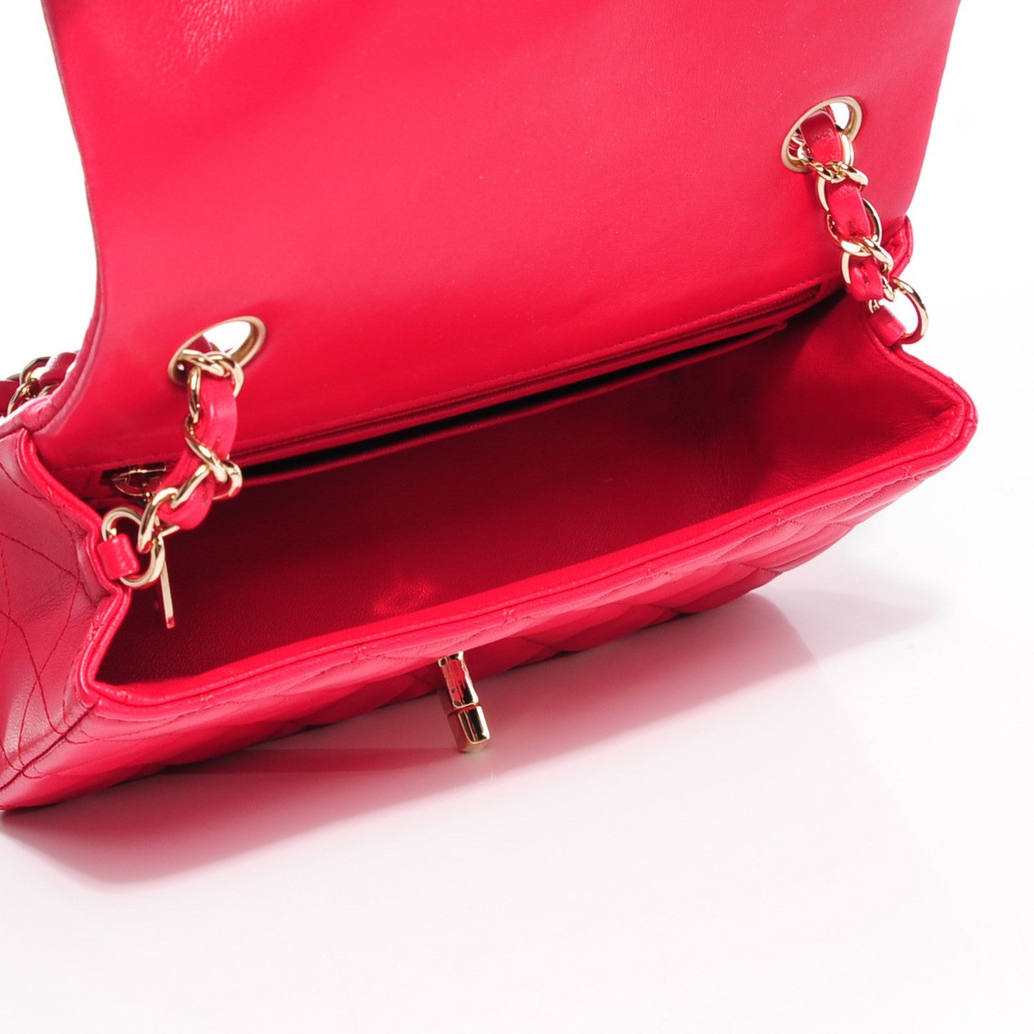 Chanel Lambskin Quilted Mini Rectangular Flap Fuchsia 5 of 8