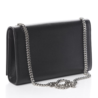 Saint Laurent Grain De Poudre Medium Classic Monogram Kate Satchel Black 2 of 7