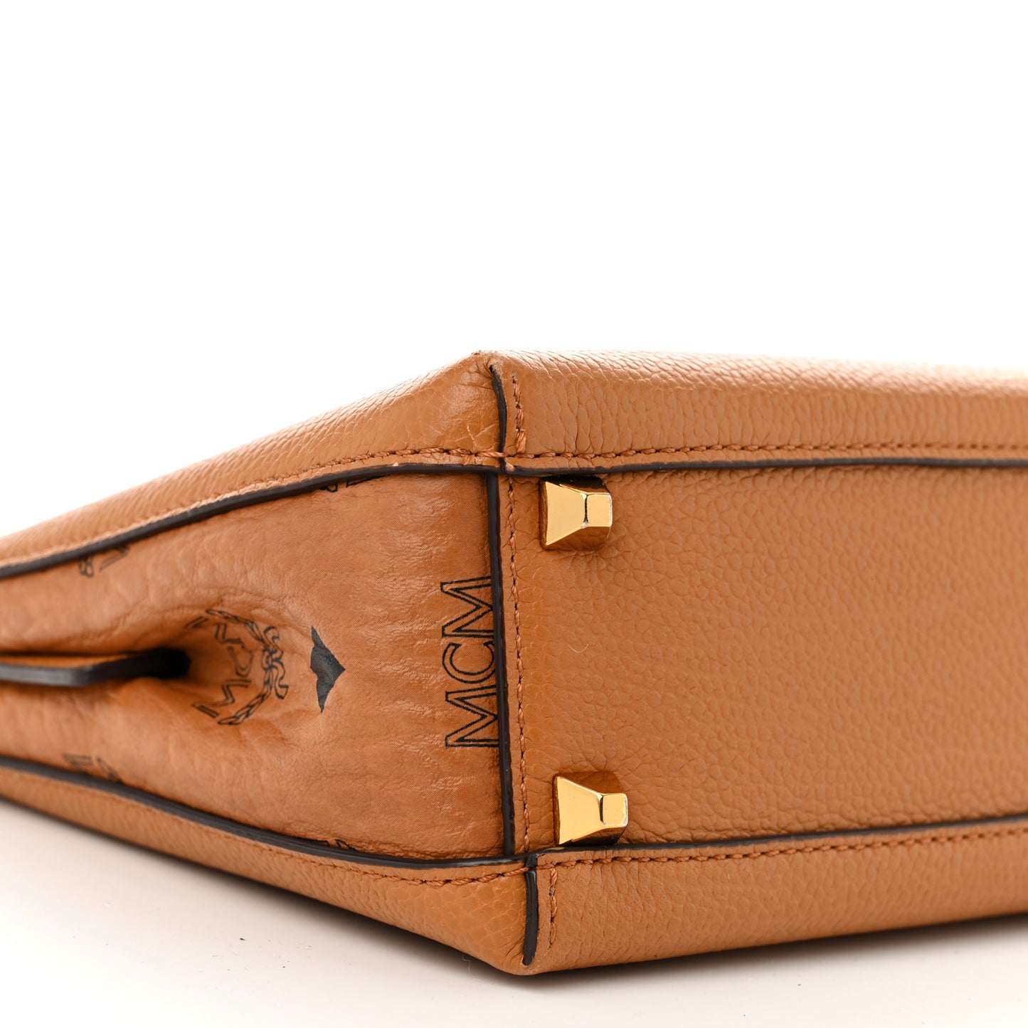 Grained Calfskin Visetos Top Handle Crossbody Cognac