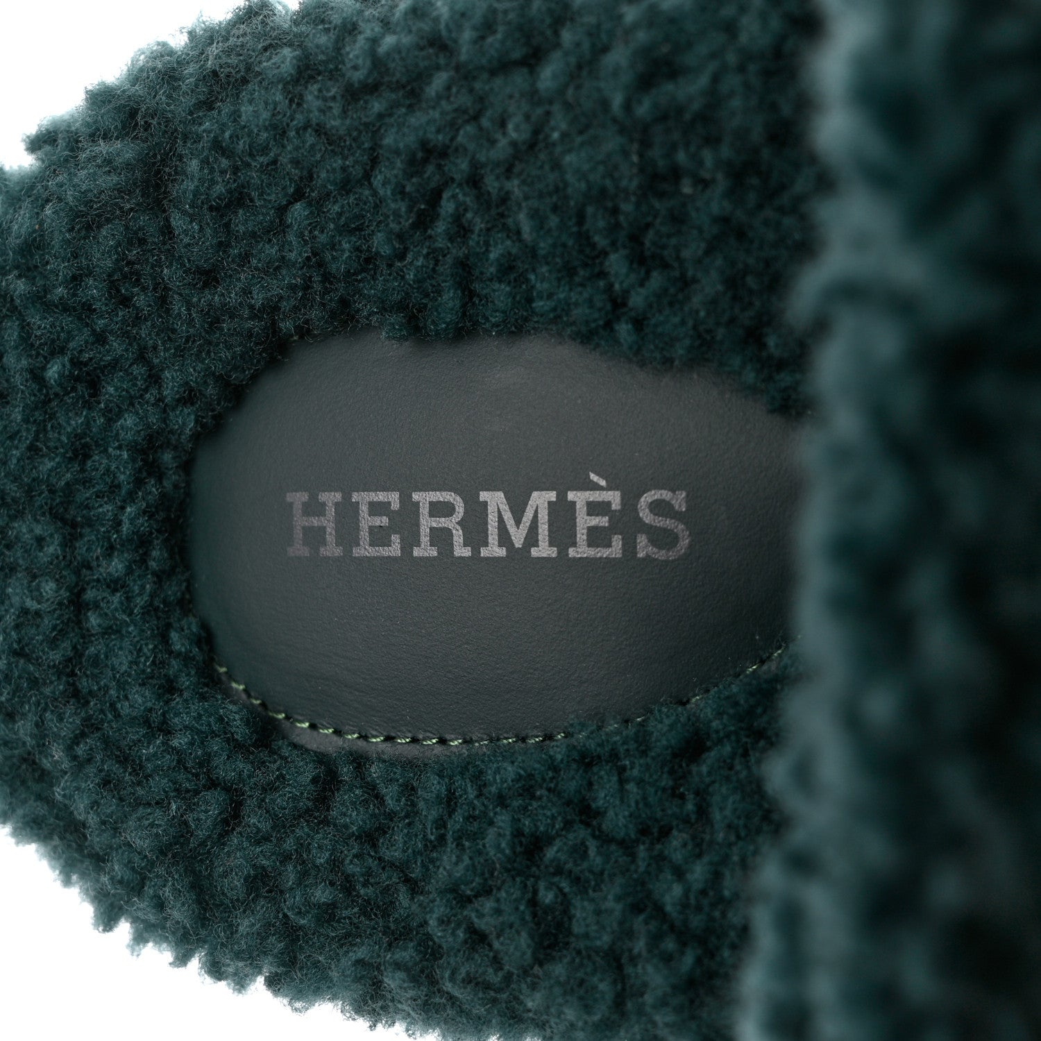 Hermes Woolskin Womens Chypre Sandals 36.5 Vert Anglais 7 of 10