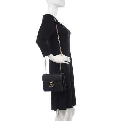 Gucci Dollar Calfskin Small Interlocking G Shoulder Bag Black 2 of 10