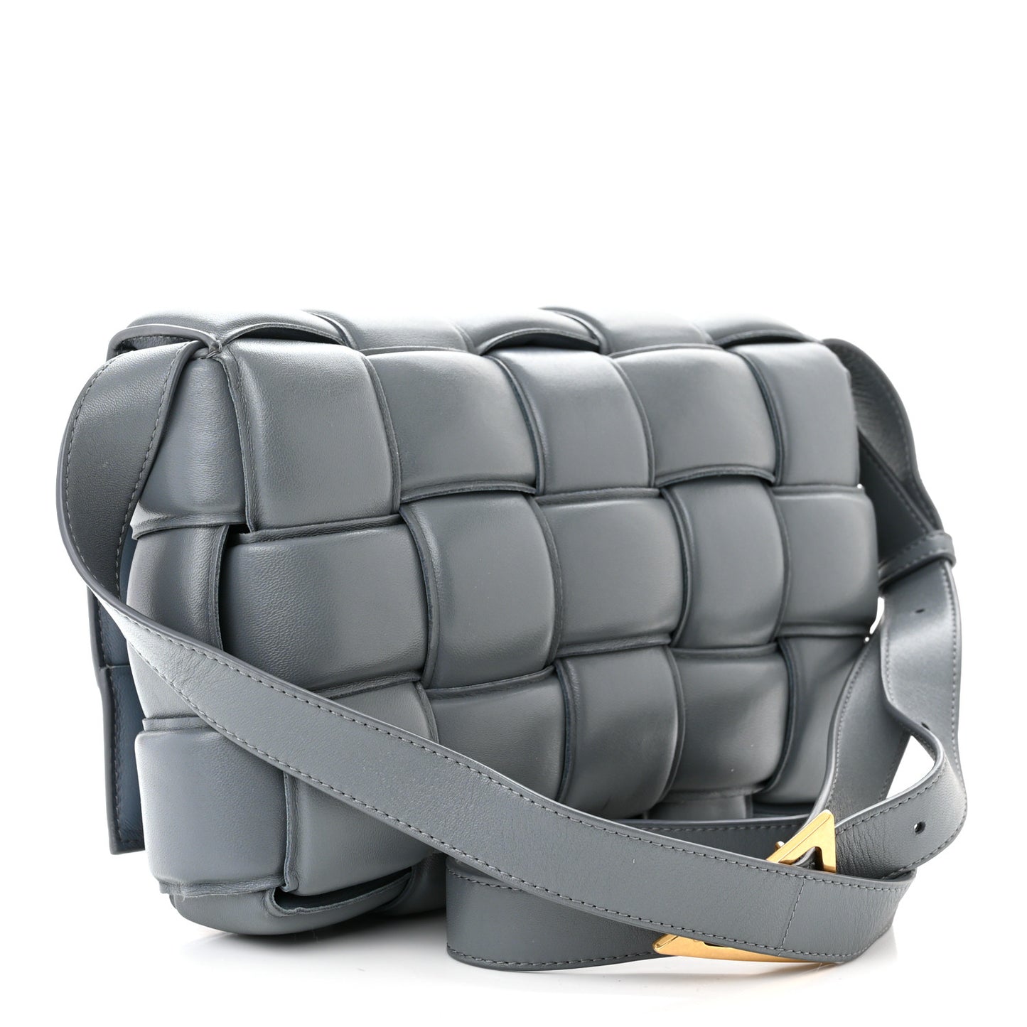 Nappa Maxi Intreccio Padded Cassette Crossbody Bag Thunder