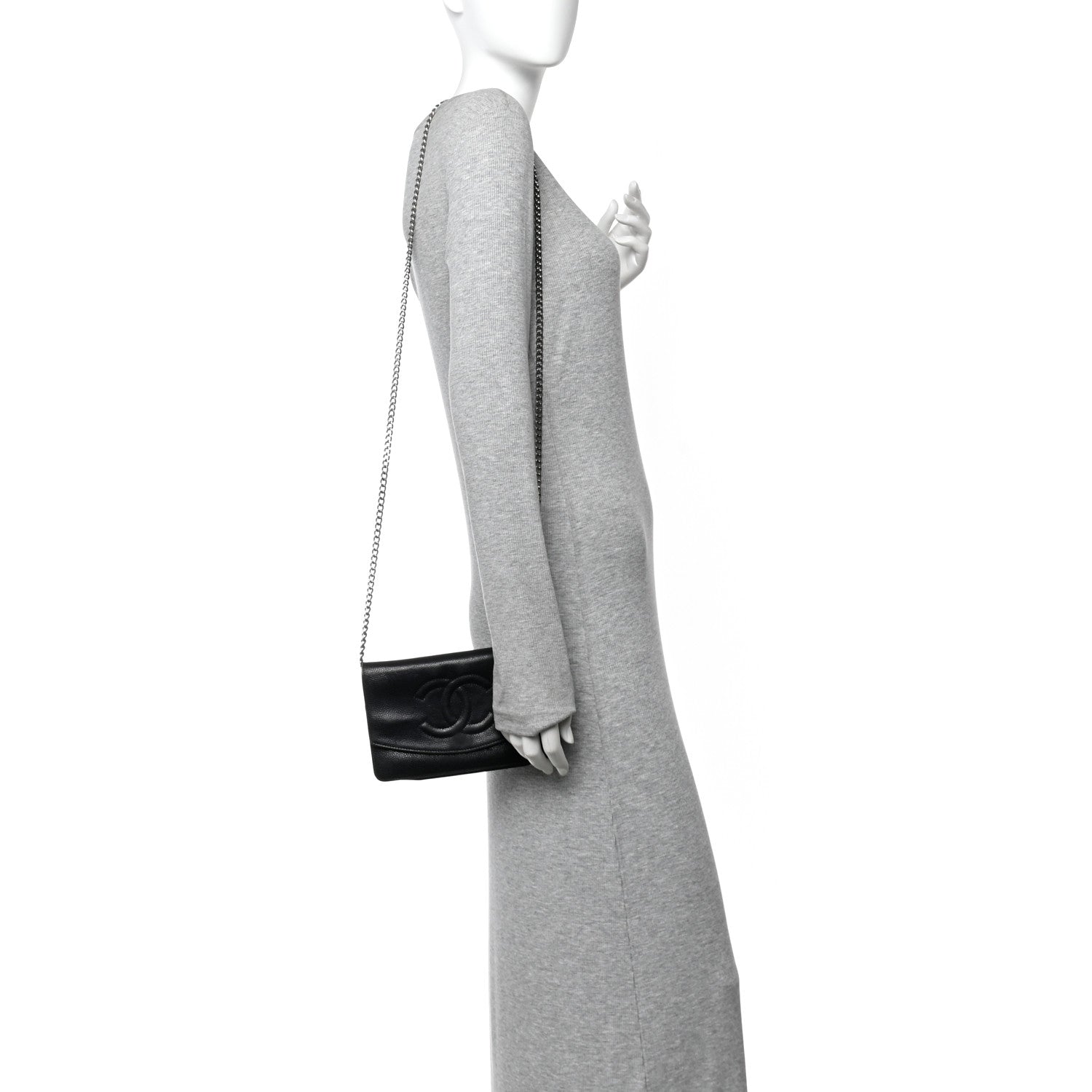 Chanel Caviar Timeless CC Wallet On Chain WOC Black 2 of 18