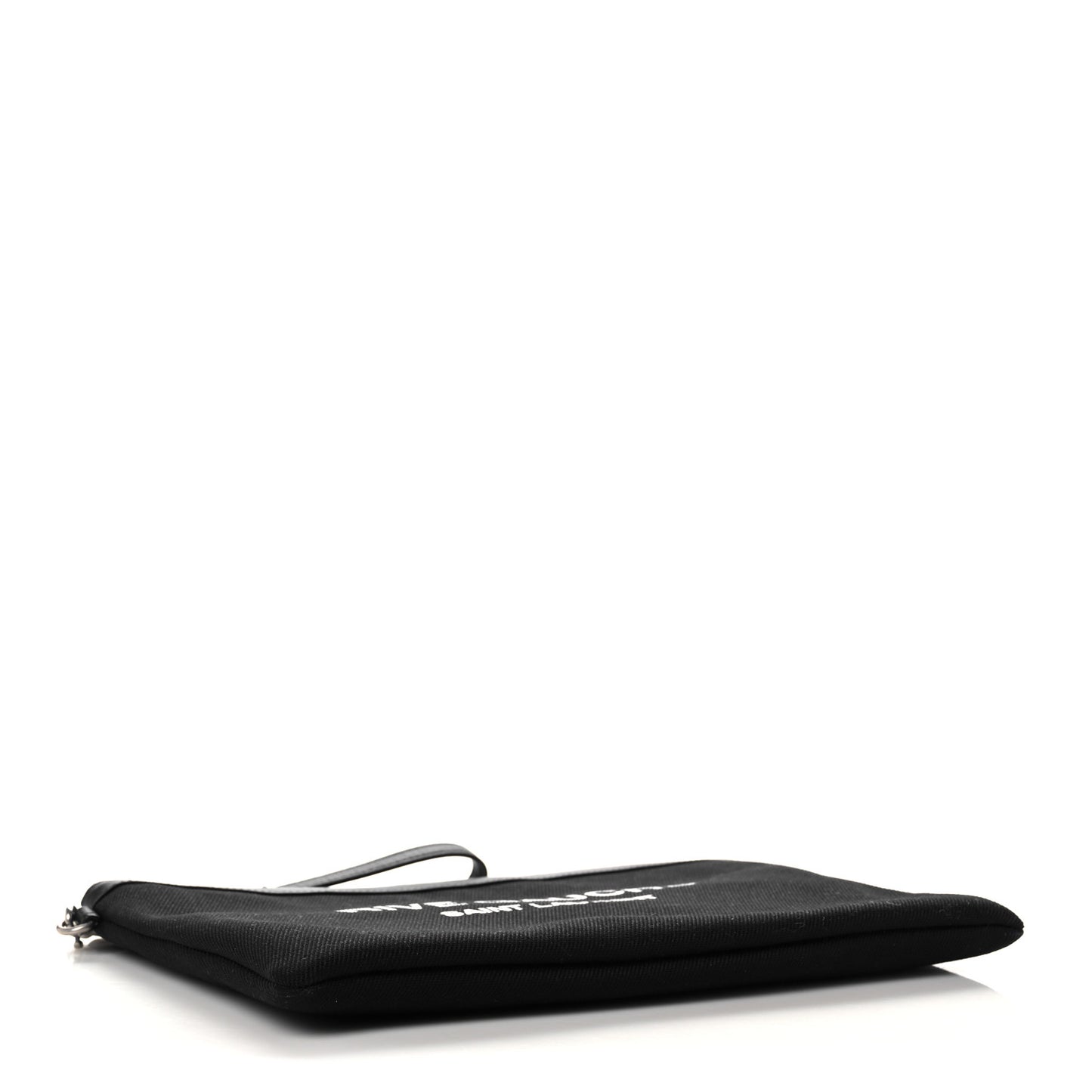Linen Canvas Rive Gouche Zipped Pouch Black