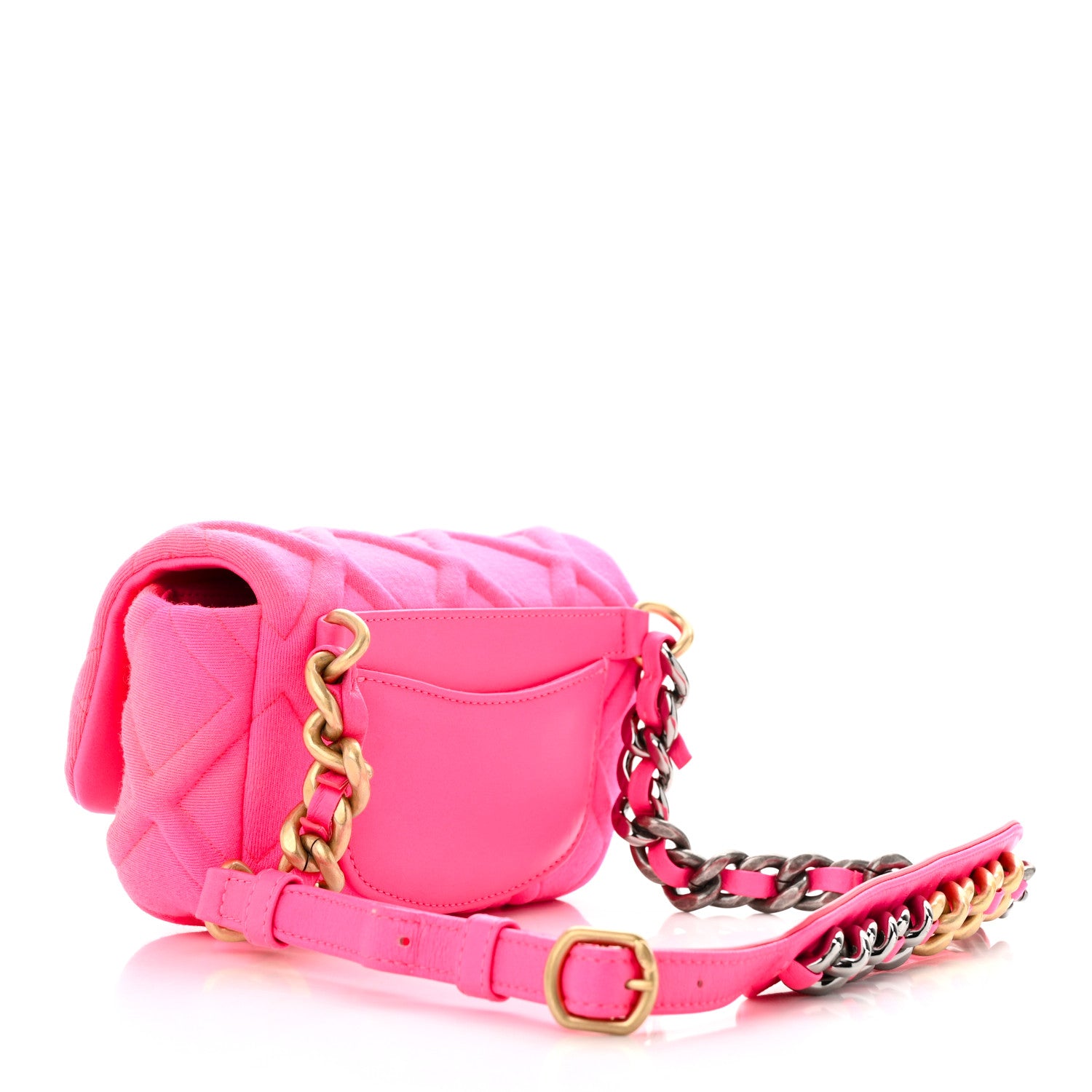 Chanel Jersey Quilted Chanel 19 Waist Bag Pink 3 of 12