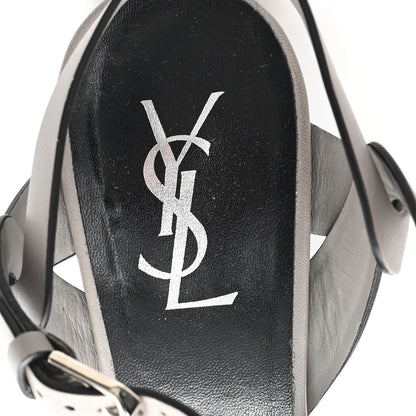 Saint Laurent Calfskin Tribute 105 Platform Sandals 38 Grey 8 of 9