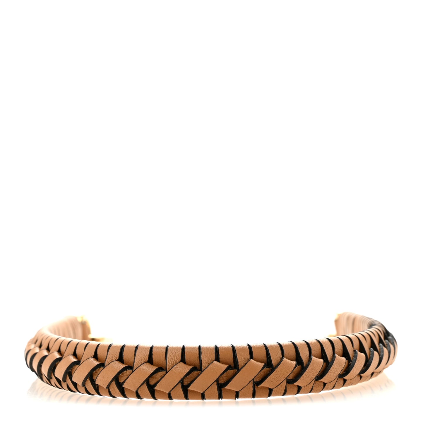 Calfskin Spiral Woven Short Strap Warm Desert