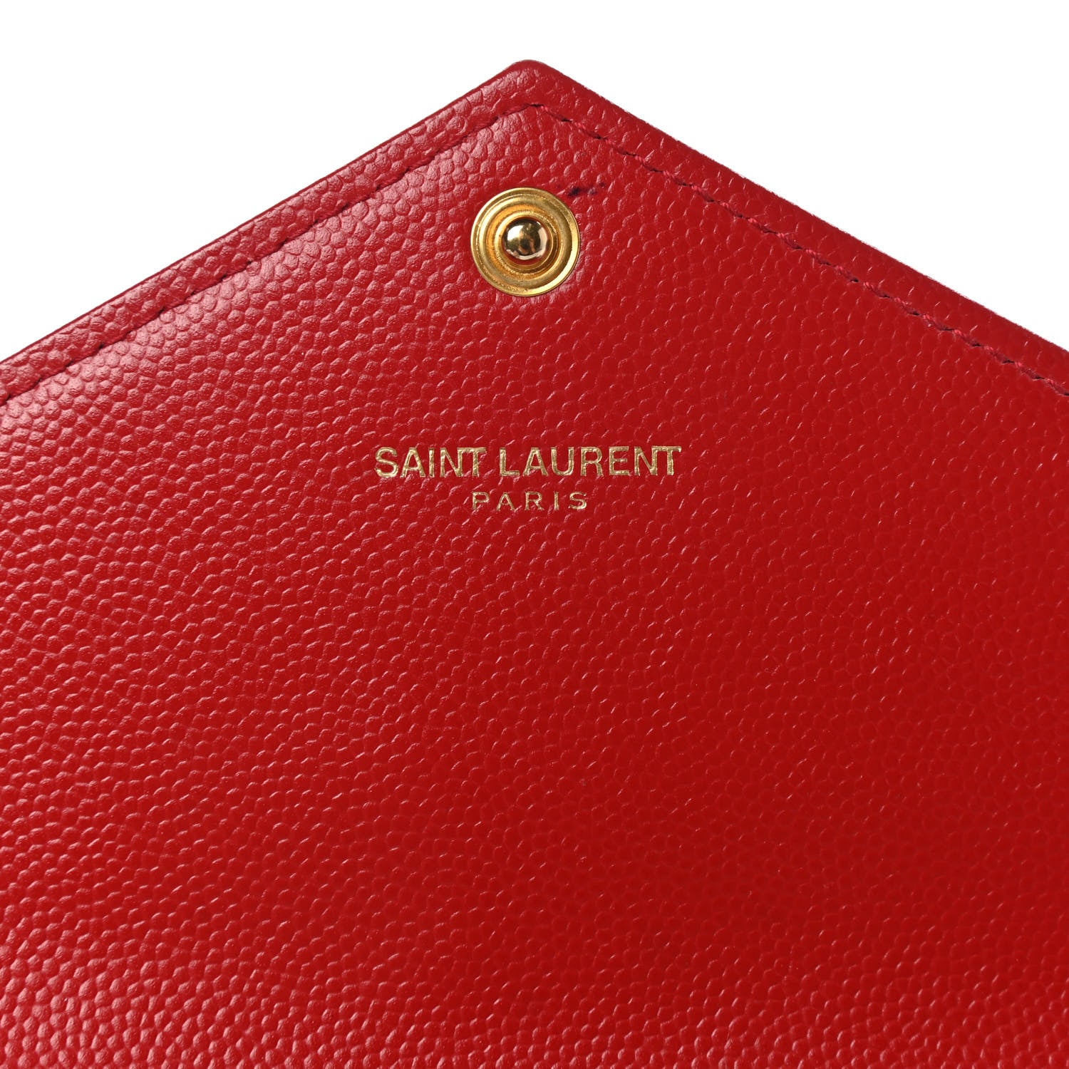 Saint Laurent Grain De Poudre Matelasse Chevron Monogram Flap Wallet Red 6 of 12