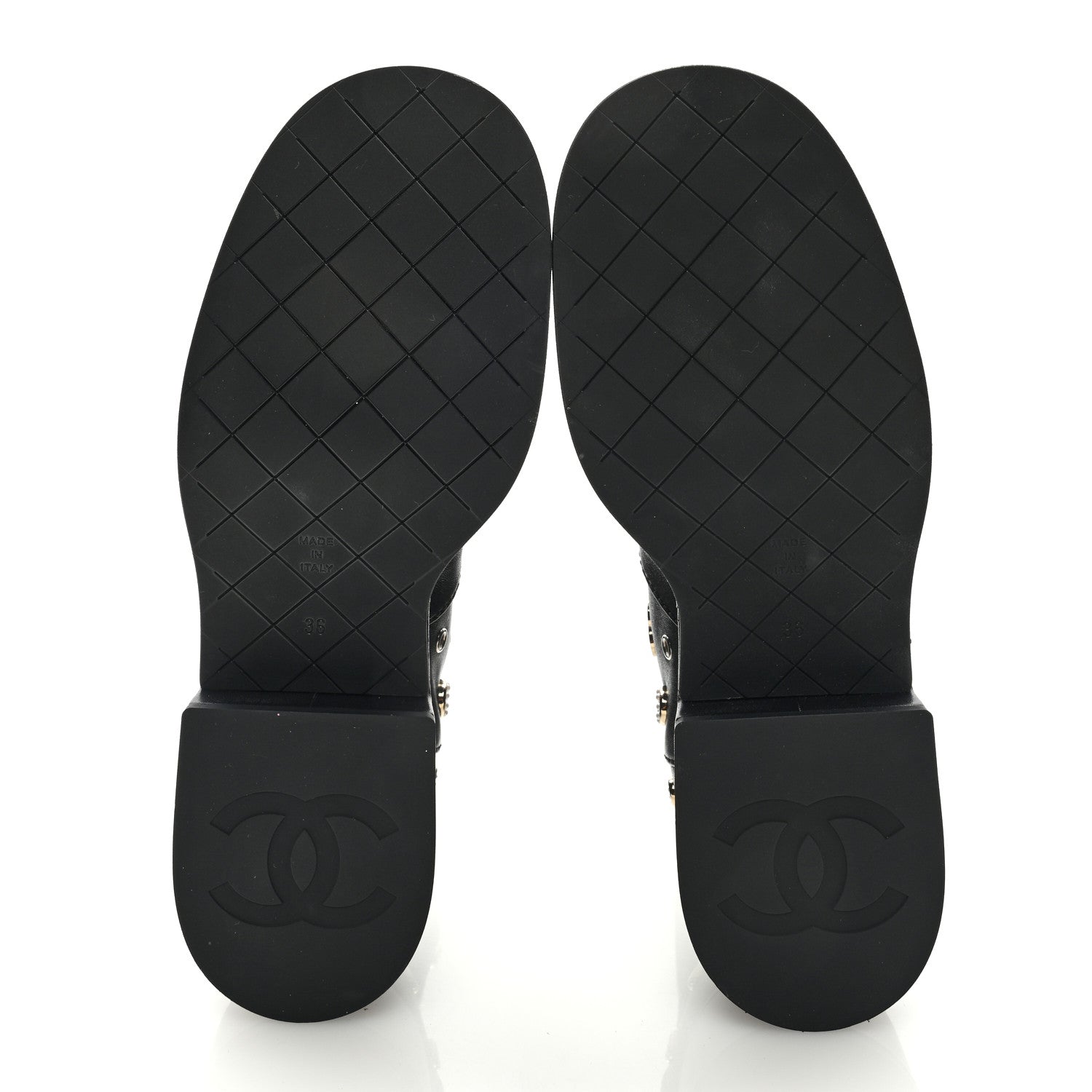 Chanel Lambskin Riveted Cap Toe Short Boots 36 Black 5 of 7