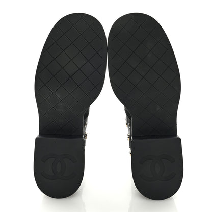 Chanel Lambskin Riveted Cap Toe Short Boots 36 Black 5 of 7