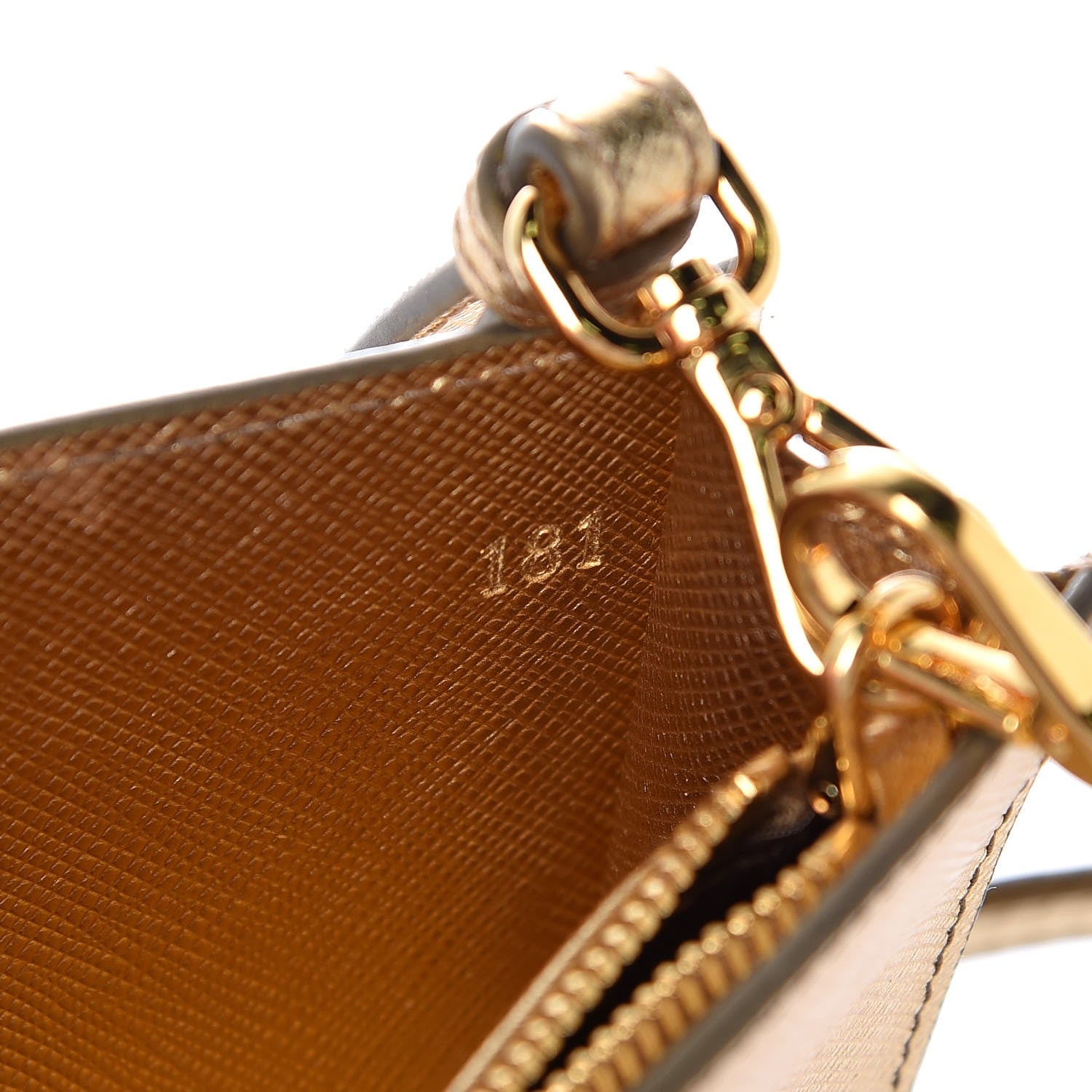 Prada Saffiano Metal Crossbody Wristlet iPhone Case Platino 7 of 7