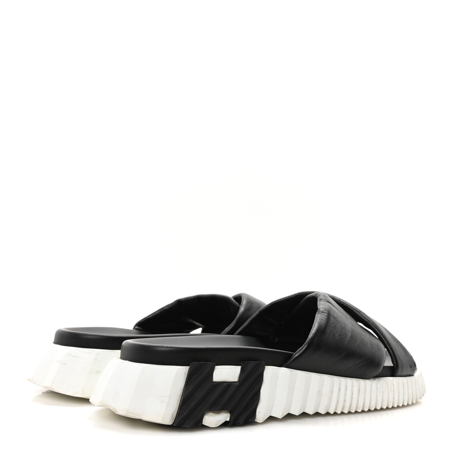 Hermes Nappa Womens Infra Sandals 39 Black 5 of 8