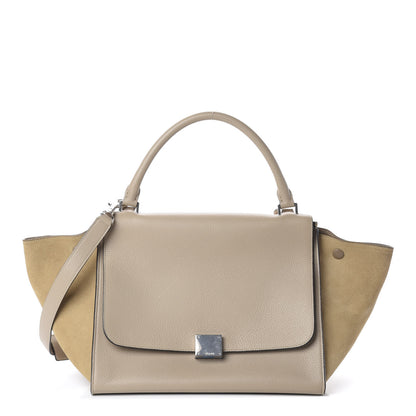Celine Drummed Calfskin Suede Medium Trapeze Dune 1 of 8