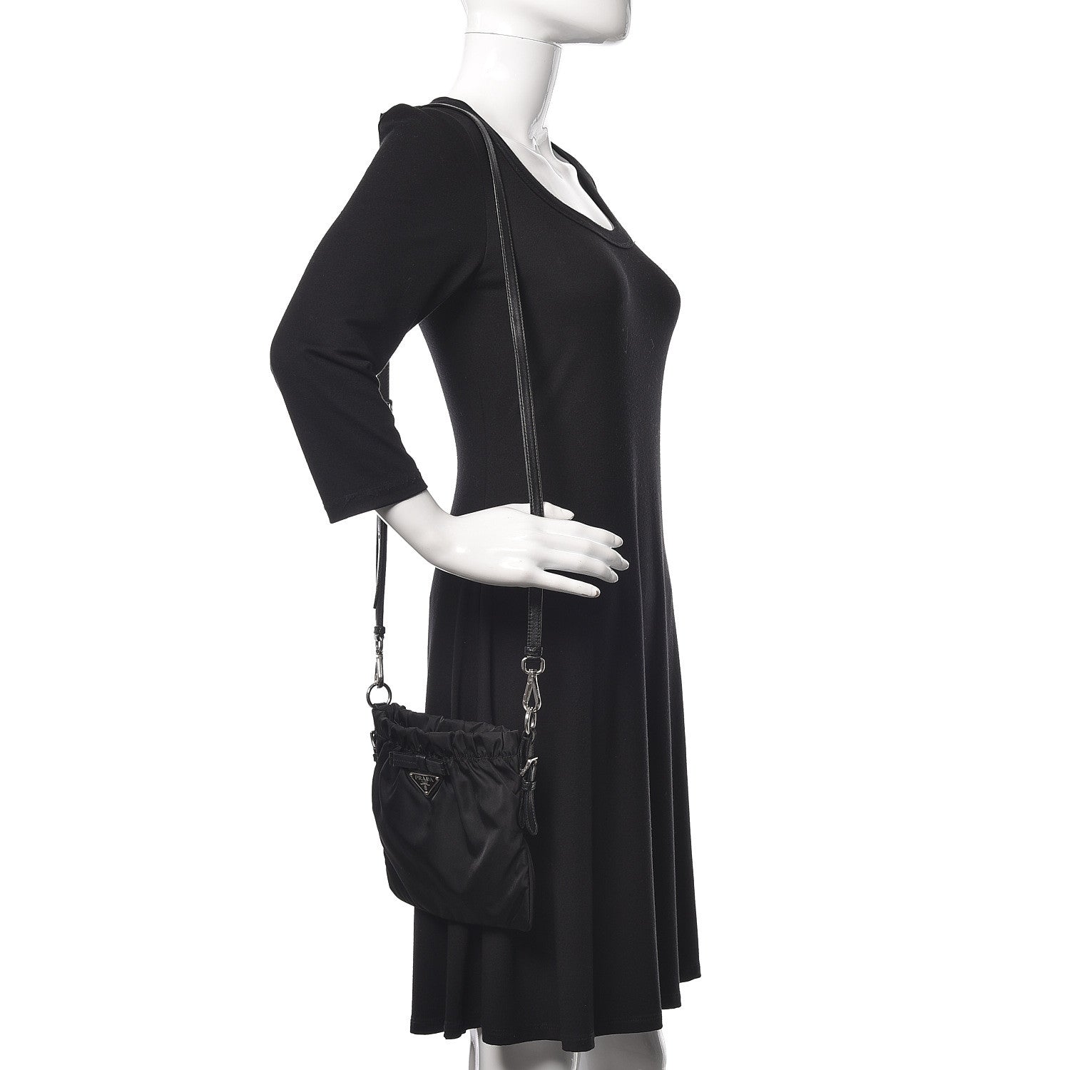 Prada Tessuto Nylon Crossbody Bag Black 2 of 13