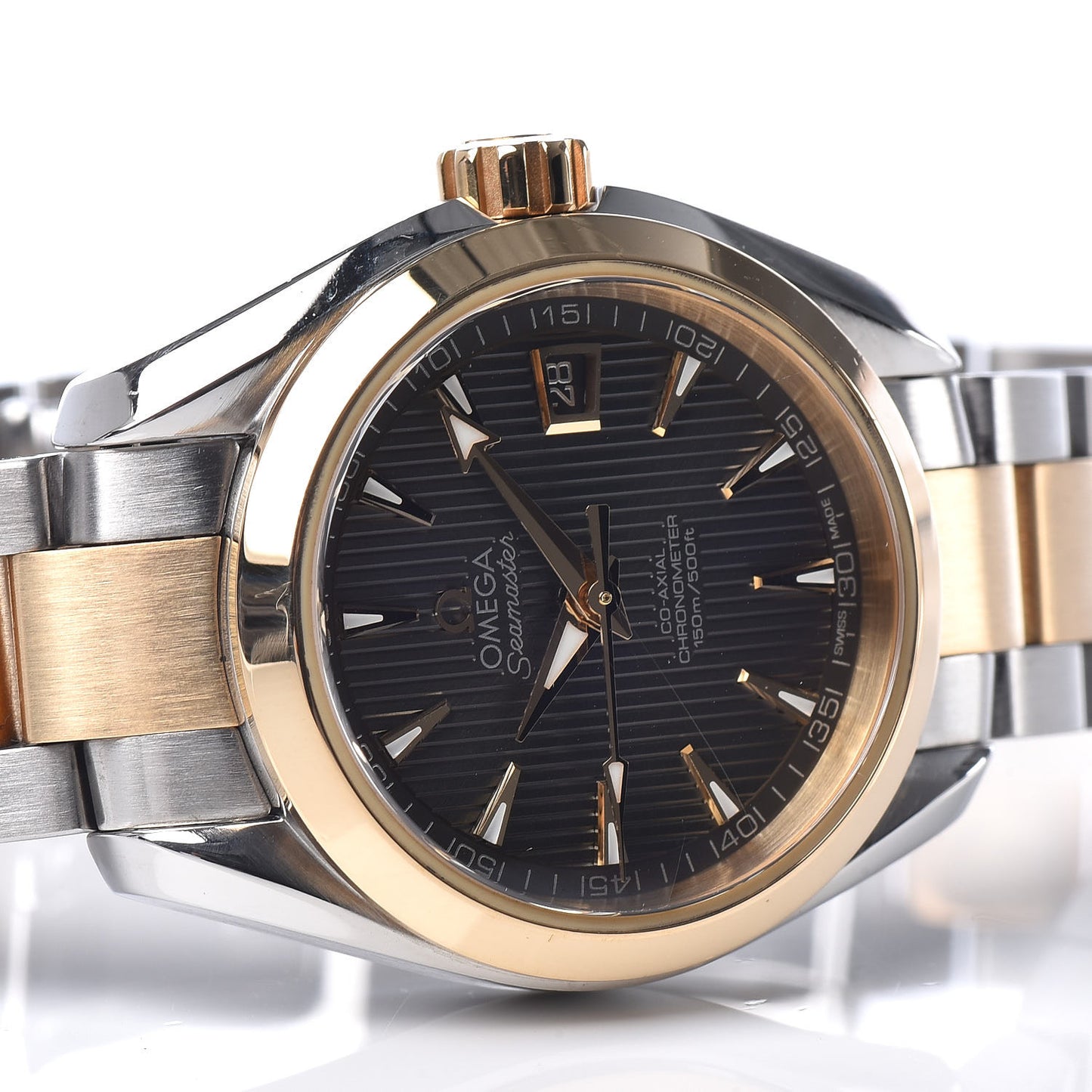 Stainless Steel 18K Yellow Gold 30mm Seamaster Aqua Terra Automatic Watch Grey 231.20.30.20.06.002