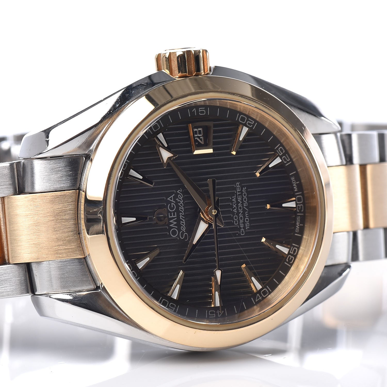 Omega Stainless Steel 18K Yellow Gold 30mm Seamaster Aqua Terra Automatic Watch Grey 231.20.30.20.06.002 7 of 7