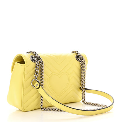 Gucci Calfskin Matelasse Small GG Marmont Shoulder Bag Banana 3 of 10