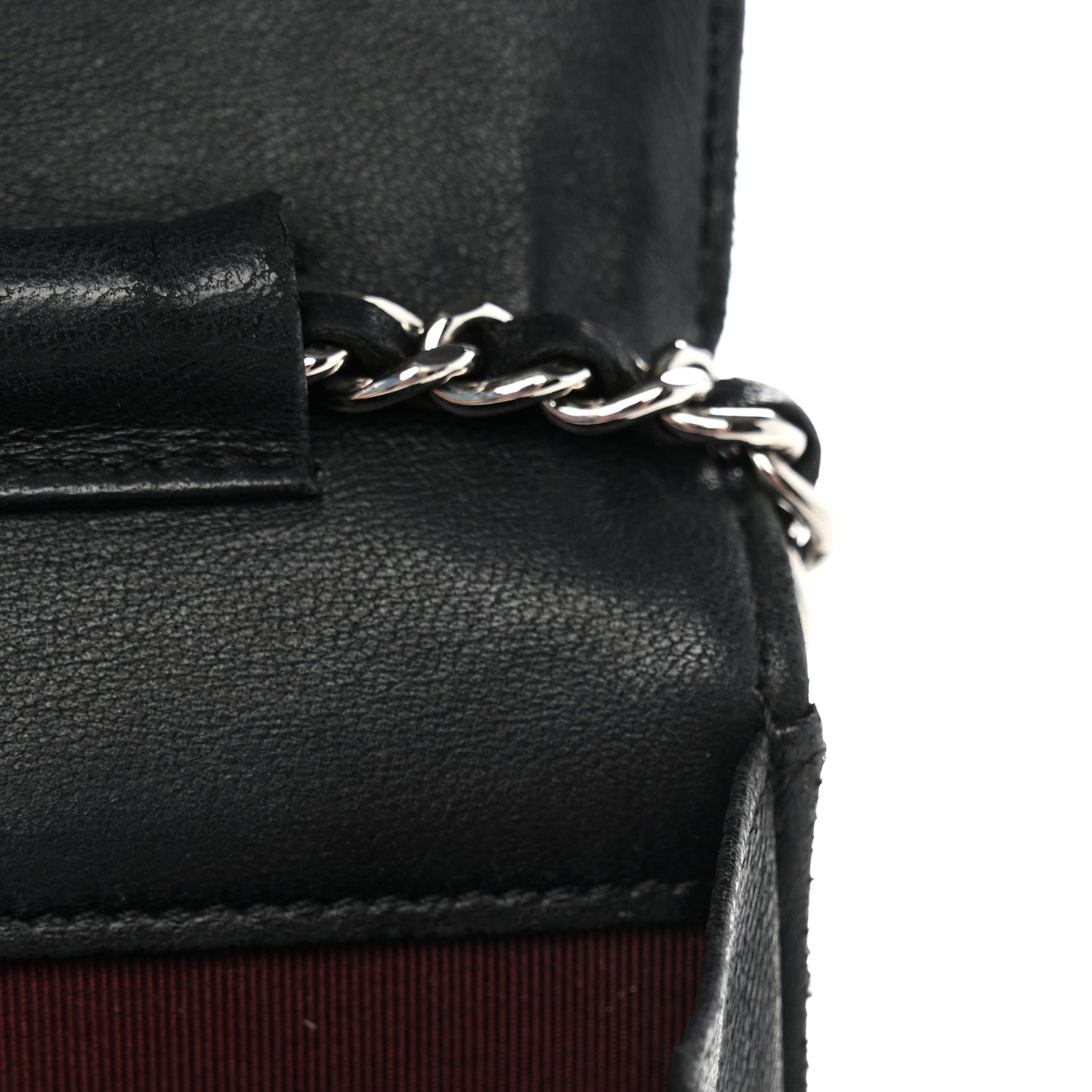 Lambskin Quilted Wallet On Chain WOC Black
