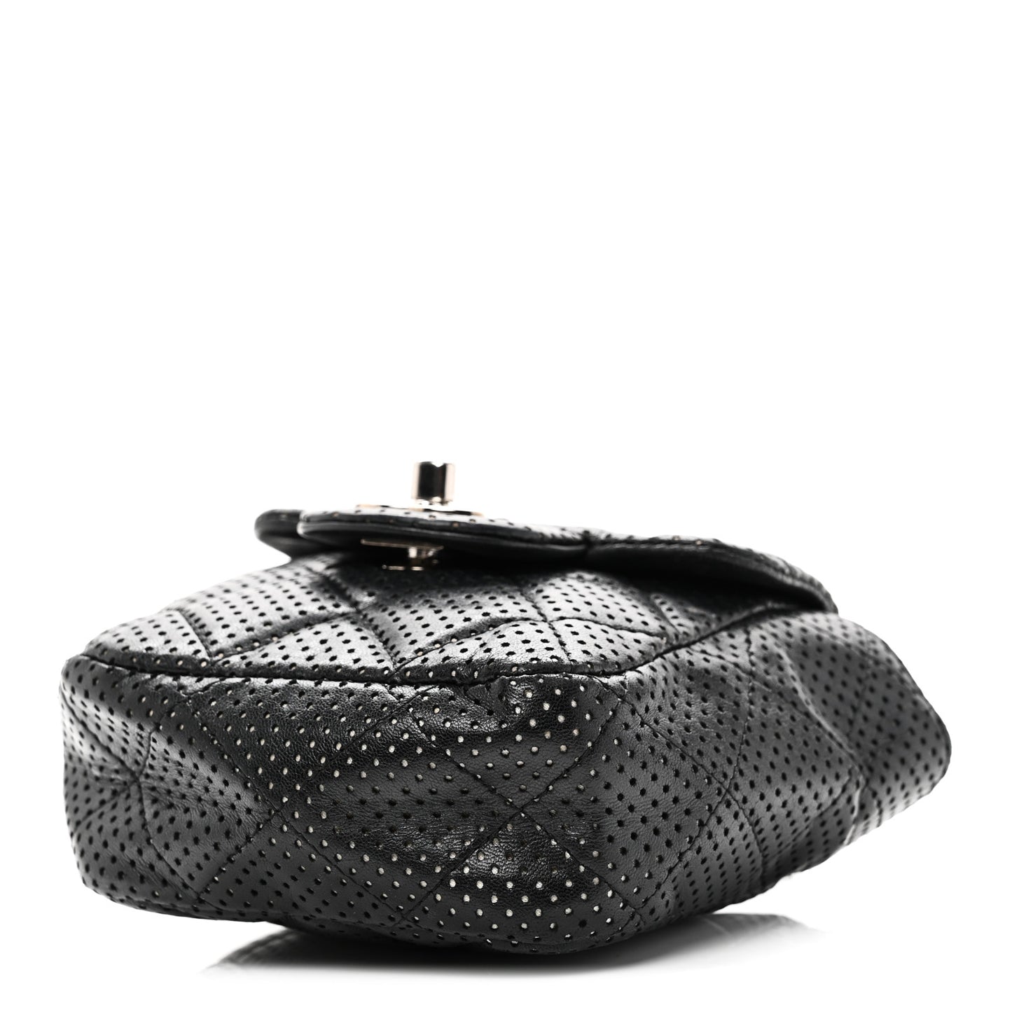Lambskin Perforated Mini Flap Bag Black