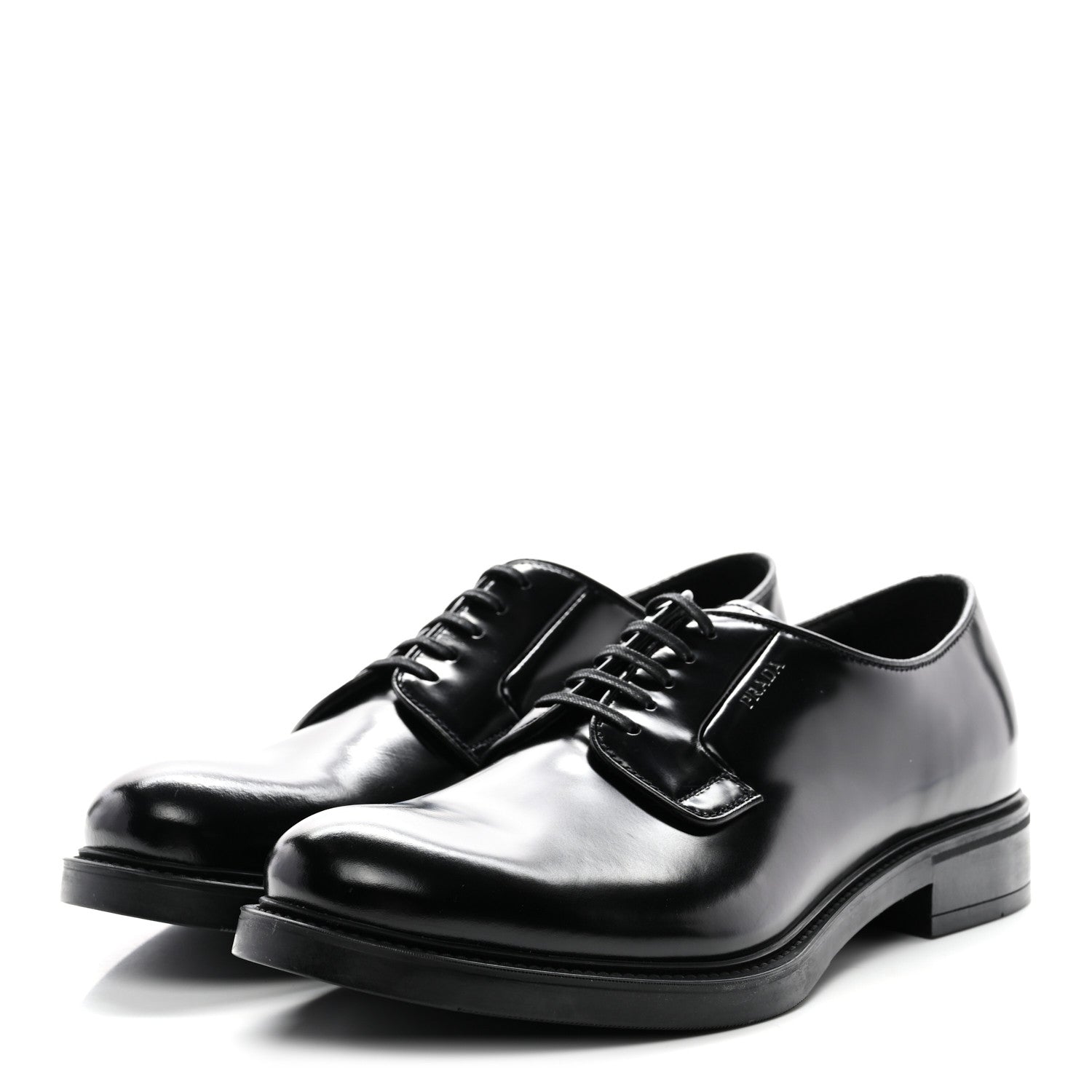 Prada Spazzolato Mens Derby Loafers 9 Black 4 of 11