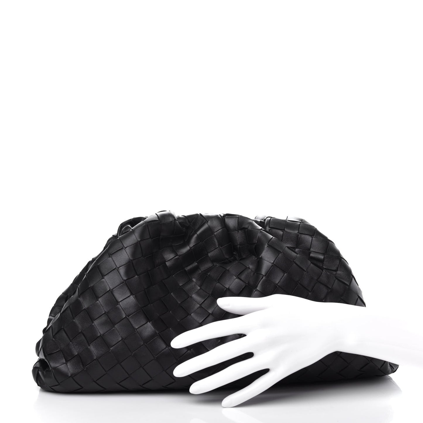 Nappa Maxi Intreccio The Pouch Oversized Clutch Black