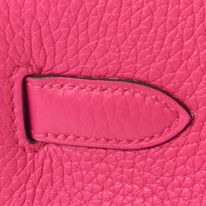 Hermes Taurillon Clemence Birkin 30 Rose Shocking 12 of 31