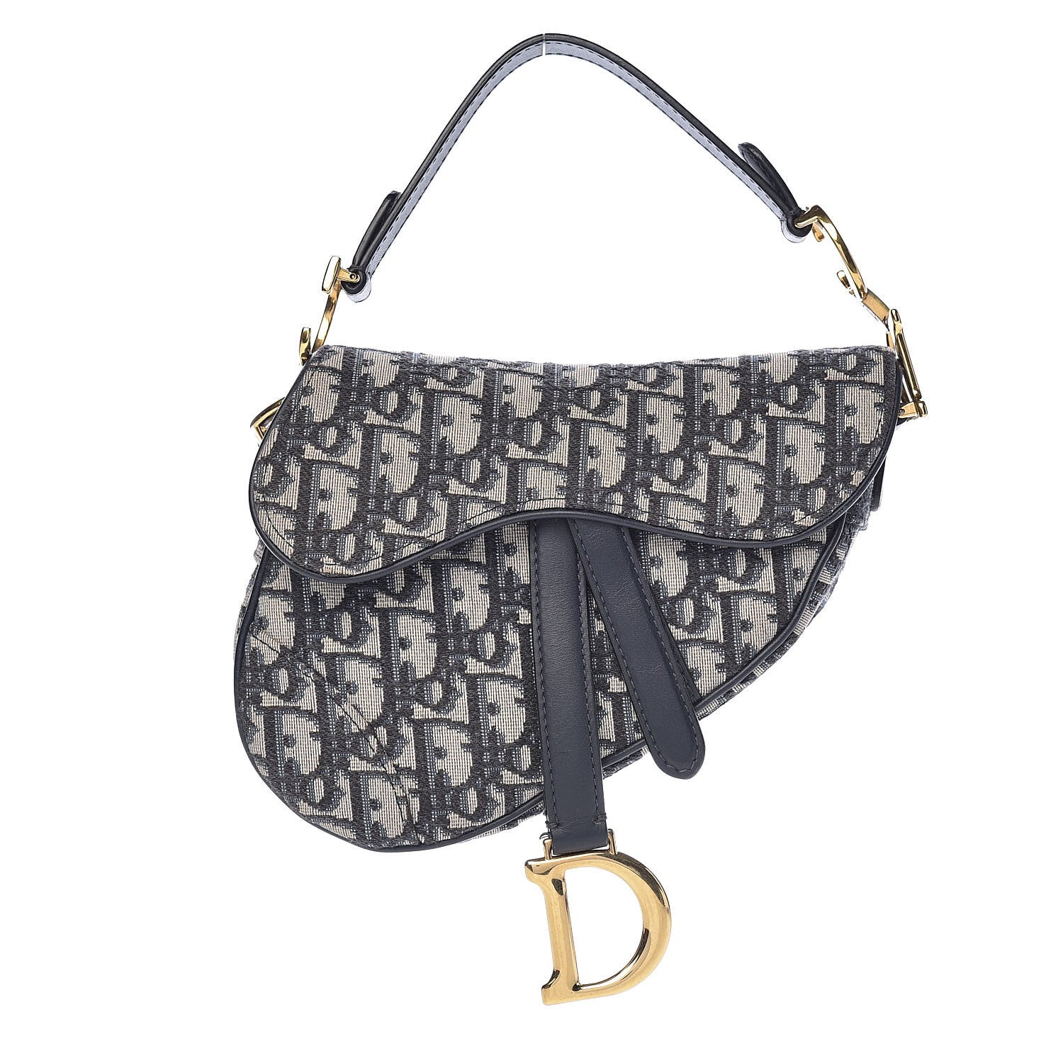 Christian Dior Oblique Mini Saddle Bag Blue 1 of 10