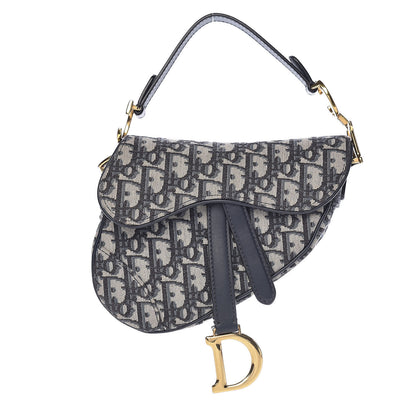 Christian Dior Oblique Mini Saddle Bag Blue 1 of 10