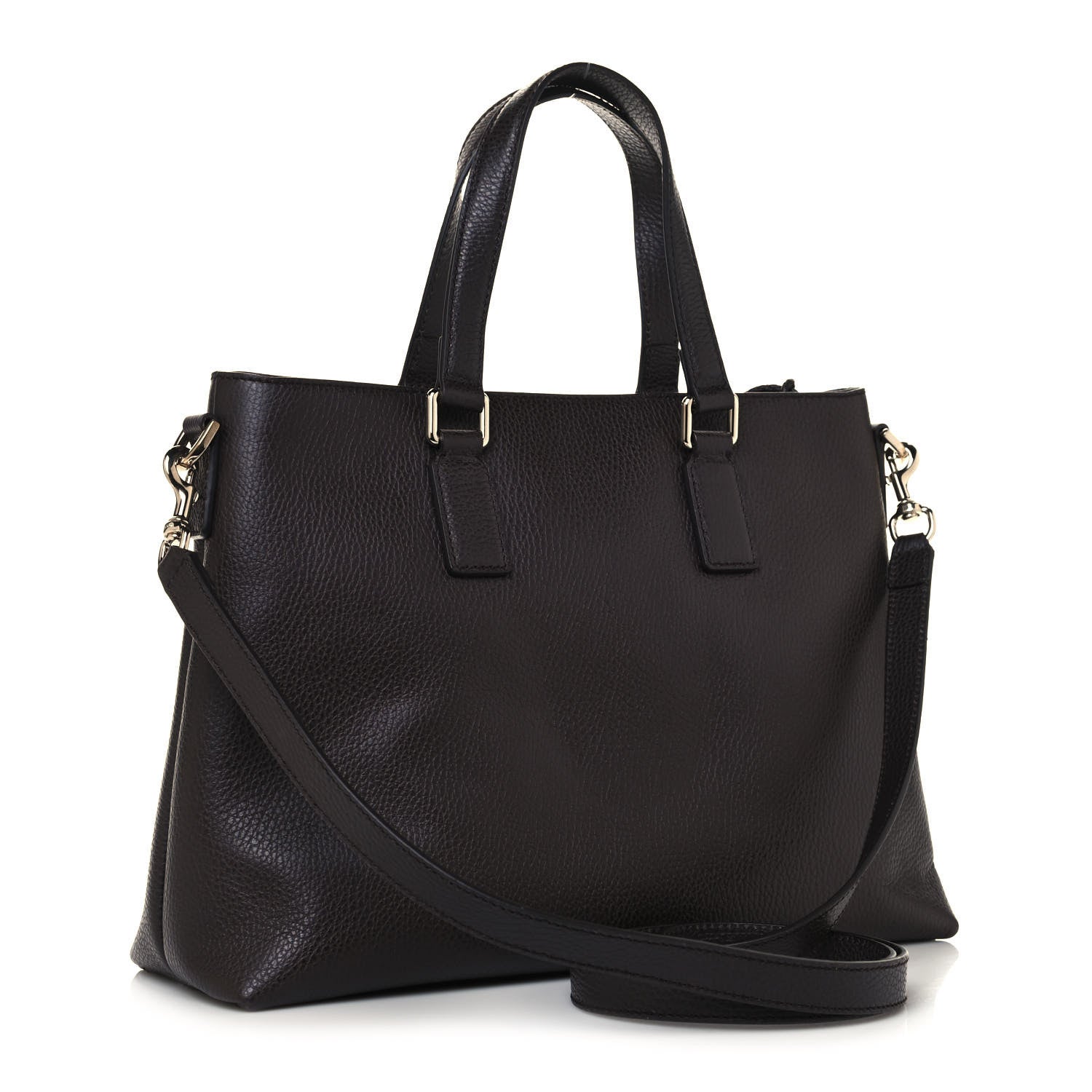 Gucci Calfskin Bamboo Tassel Top Handle Tote Dark Brown 3 of 13
