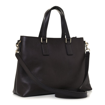 Gucci Calfskin Bamboo Tassel Top Handle Tote Dark Brown 3 of 13