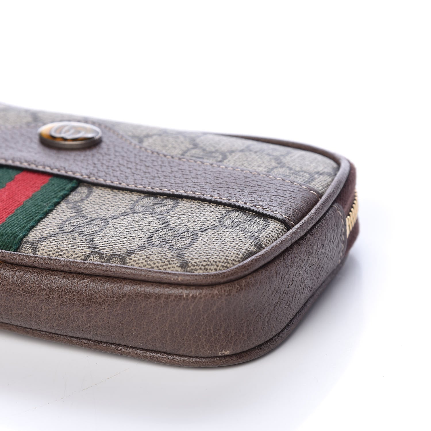 Gucci GG Supreme Monogram Ophidia Phone Case Wristlet Brown 8 of 10