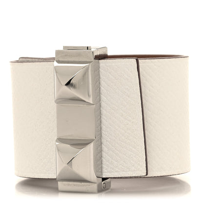 Hermes Epsom Swift Imprevisible Bracelet PM White Gold 1 of 5
