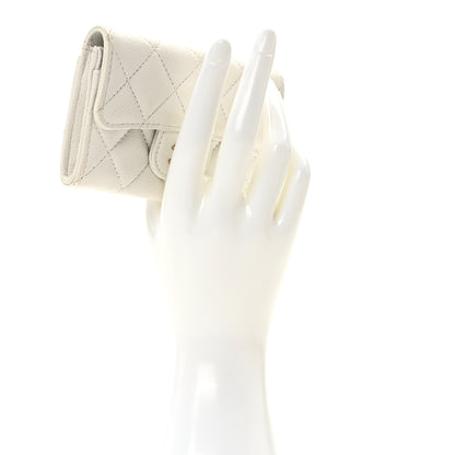 Chanel Caviar Quilted Flap Card Holder Wallet White 2 of 11