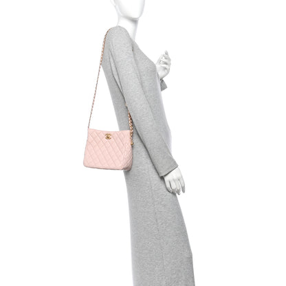 Chanel Lambskin Quilted Small Pearl Crush Hobo Light Pink 2 of 11
