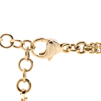 Chanel Metal Crystal Quilted CC Pendant Necklace Gold 5 of 6