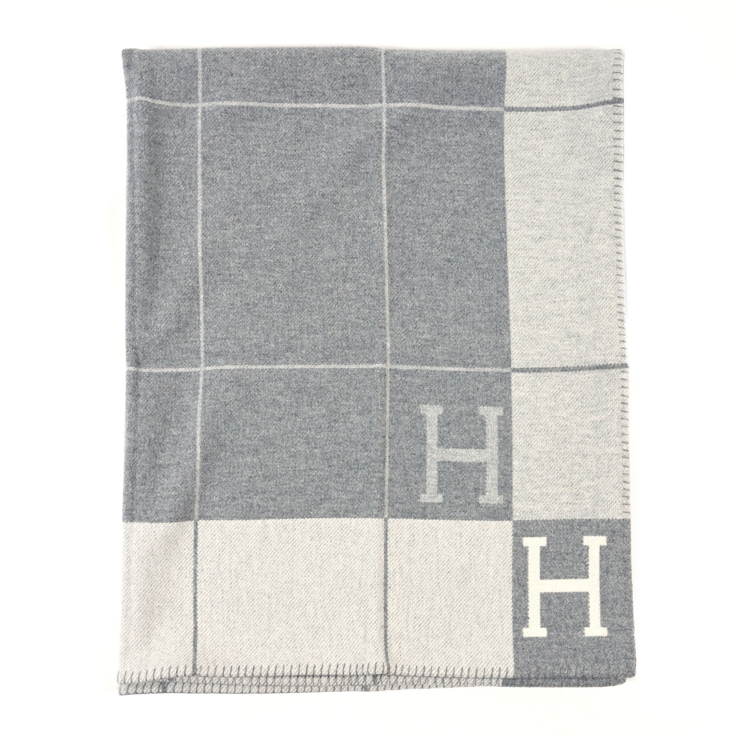 Wool Cashmere Avalon III Blanket Ecru Gris Clair