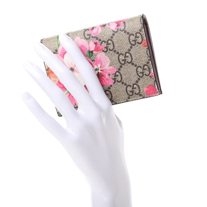 Gucci GG Supreme Monogram Blooms Card Case Beige Multicolor Dry Rose 2 of 9