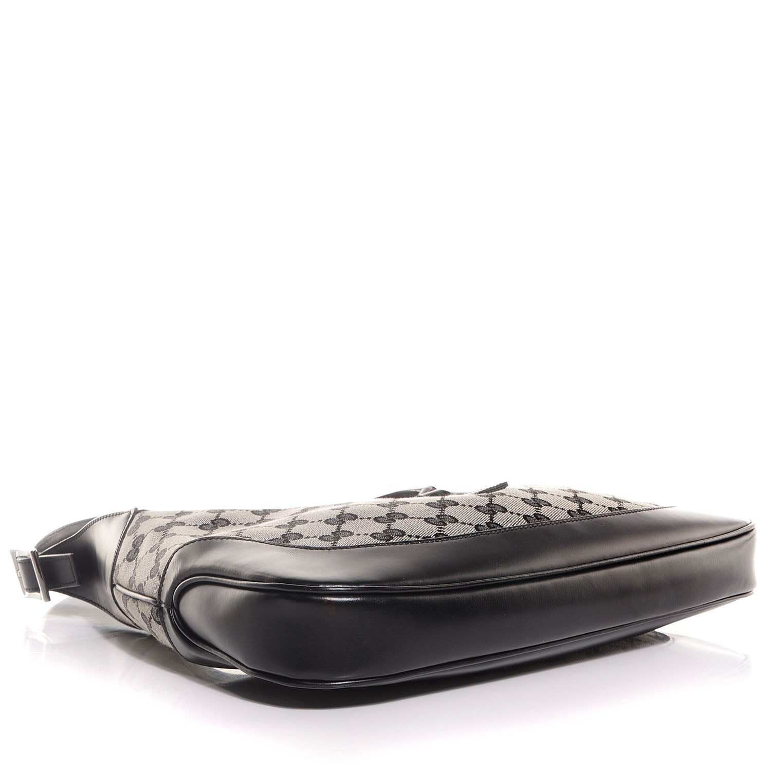 Gucci Denim Monogram Small Jackie O Hobo Black 4 of 7