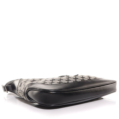 Gucci Denim Monogram Small Jackie O Hobo Black 4 of 7