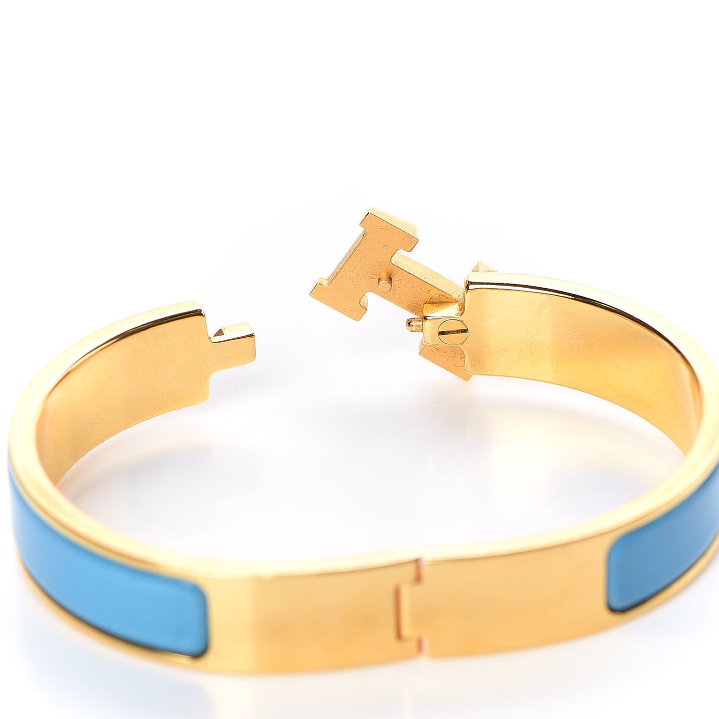 Enamel Narrow Clic Clac H Bracelet PM Turquoise