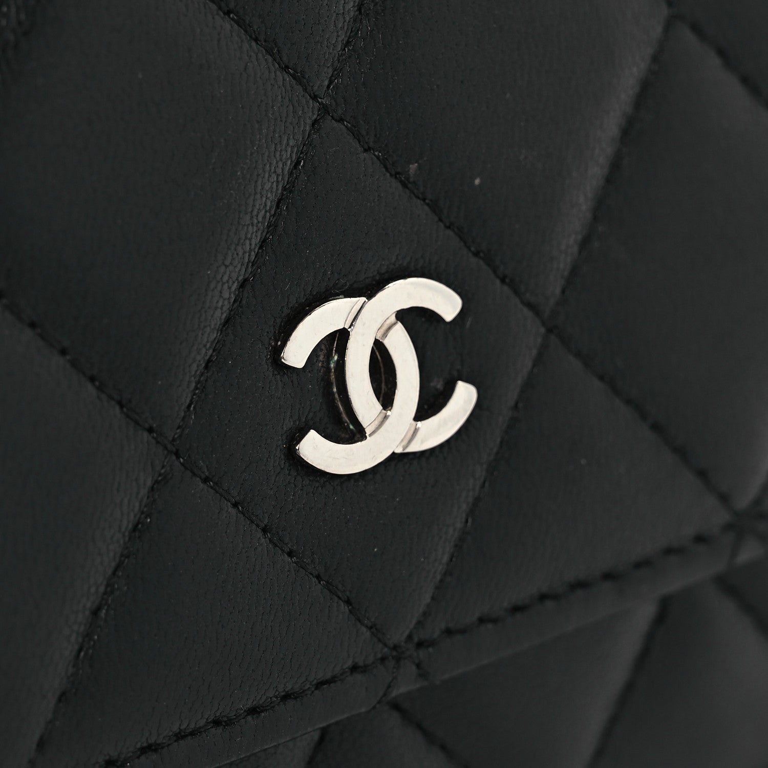 Chanel Lambskin Quilted Wallet On Chain WOC Black 16 of 16