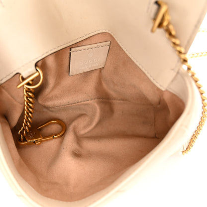 Gucci Calfskin Matelasse Super Mini GG Marmont Shoulder Bag White 5 of 16