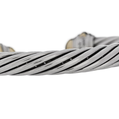 David Yurman Sterling Silver 14K Yellow Gold 7mm Cable Classics Dome Bracelet 5 of 5