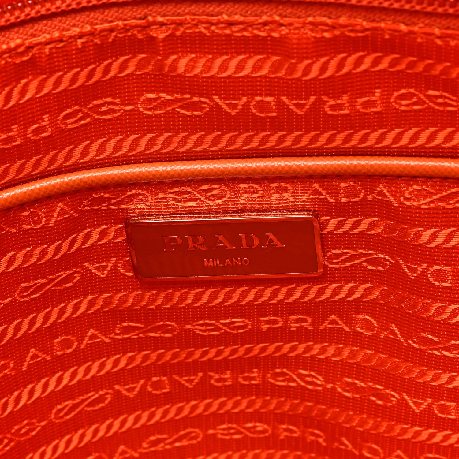 Prada Tessuto Nylon Saffiano Flat Messenger Bag Papaya 6 of 9