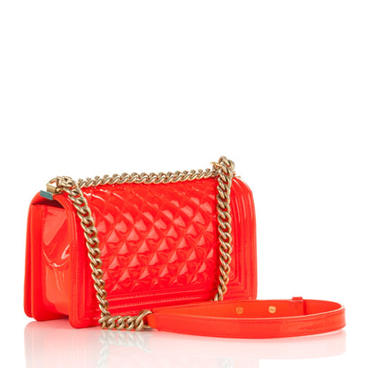 Chanel Patent Quilted Medium Boy Flap Orange 3 of 13